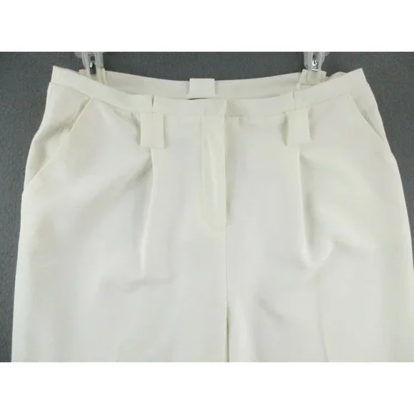 TopShop Pants Womens 10 White Slacks Relaxed Fit Tapered Stretch Casual - Picture 2 of 10